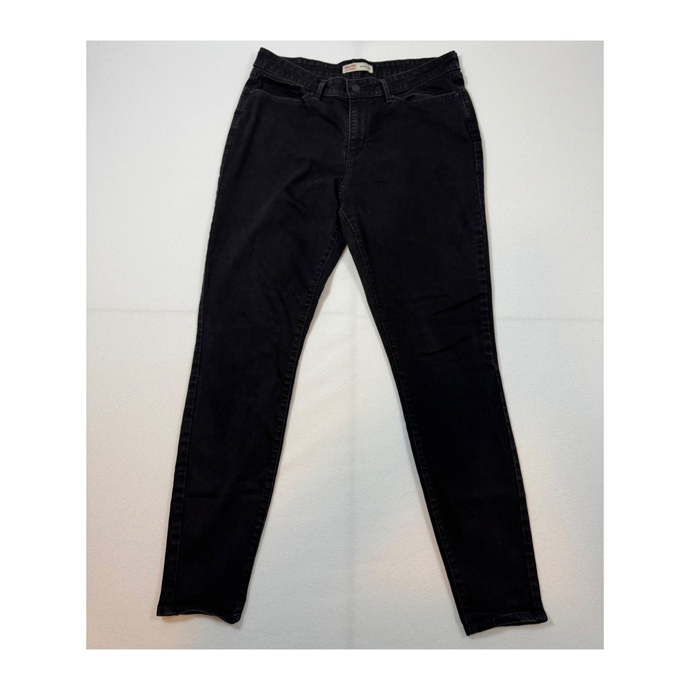 Signature by Levi Strauss Women 14 Black Mid Rise Skinny Jeans Stretch Denim